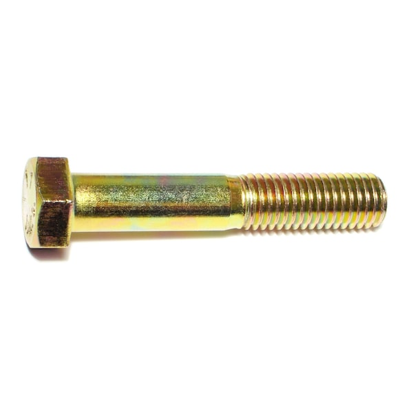Midwest Fastener Grade 8, 5/8"-11 Hex Head Cap Screw, Zinc Yellow Steel, 3-1/2 in L, 4 PK 70425 - main